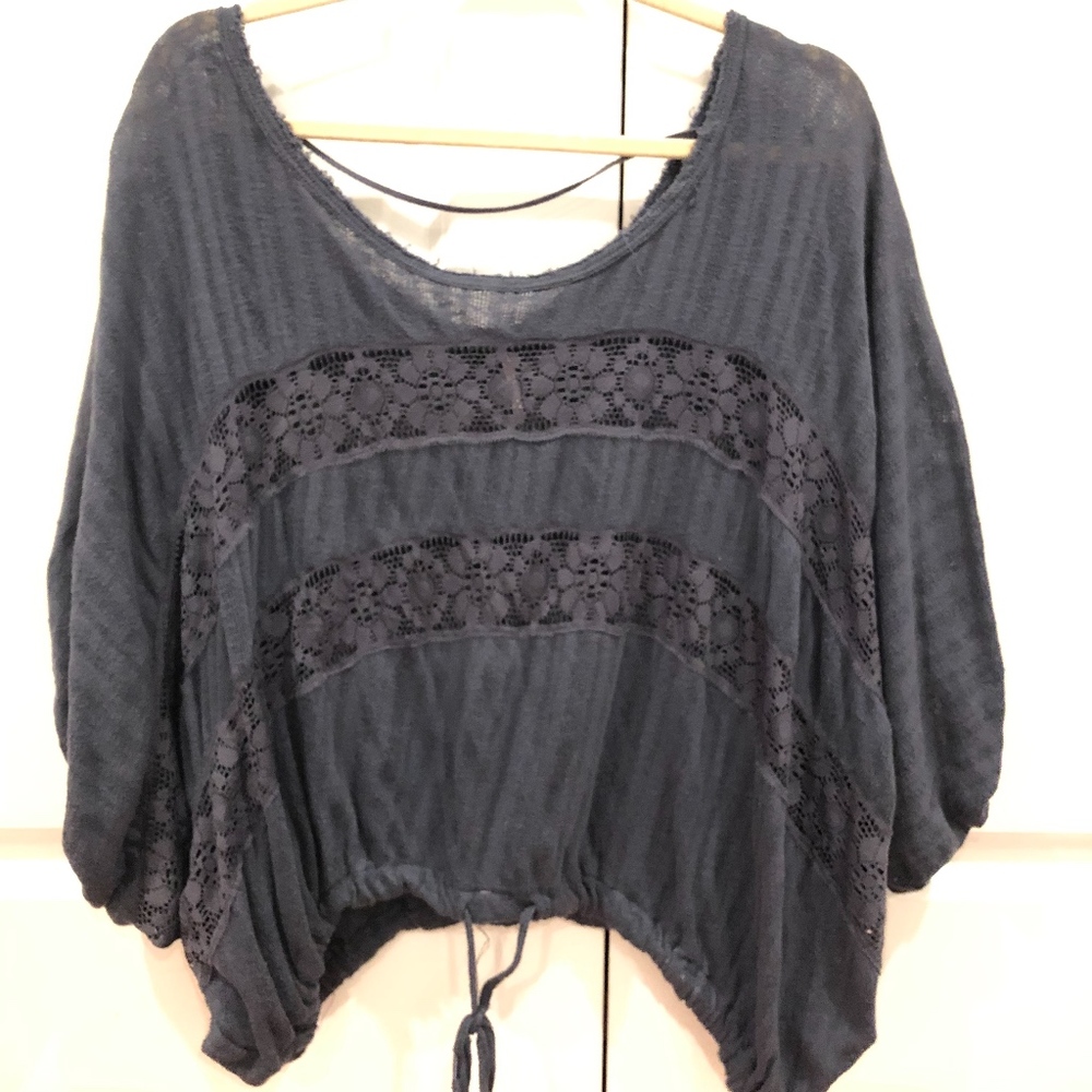 Free people navy flowy top